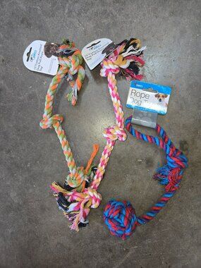 Dukes Pet Knotted Dog Pull Rope Toy 3 Pack Set